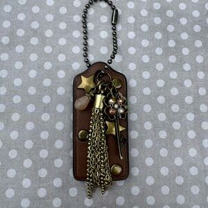 Coach Custom Hang Tag Flower Key With Tassel